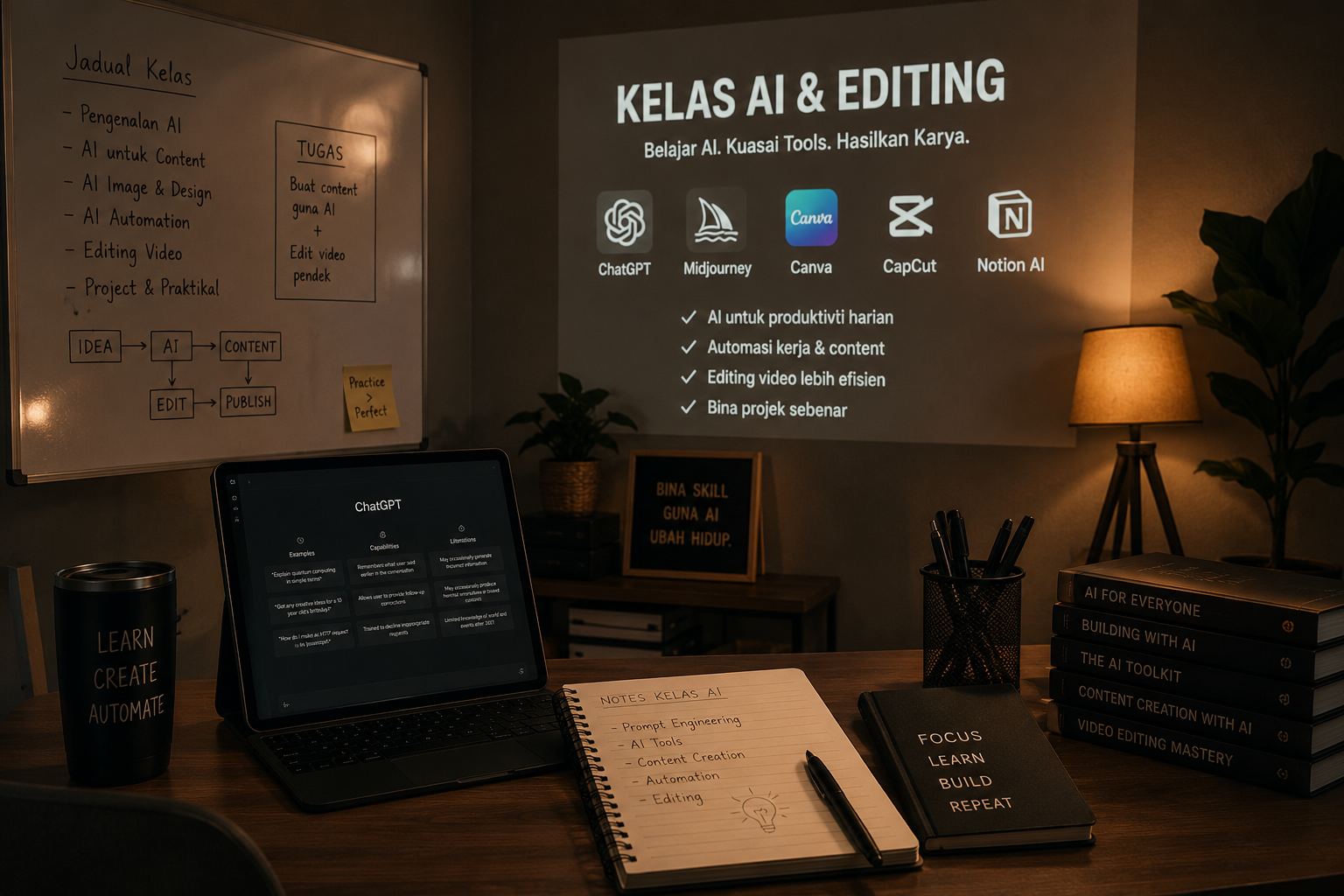 Sesi belajar kecil untuk AI dan editing