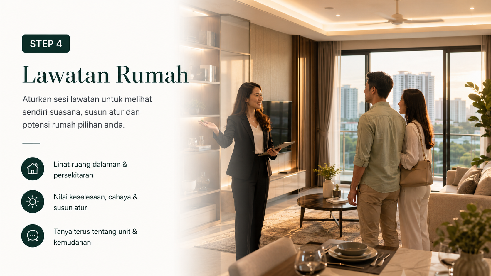 Hadir lawatan hartanah dan tinjauan dalaman rumah