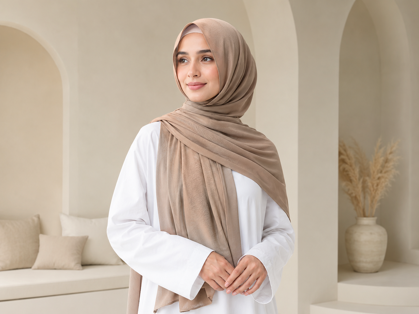 Shawl warna taupe