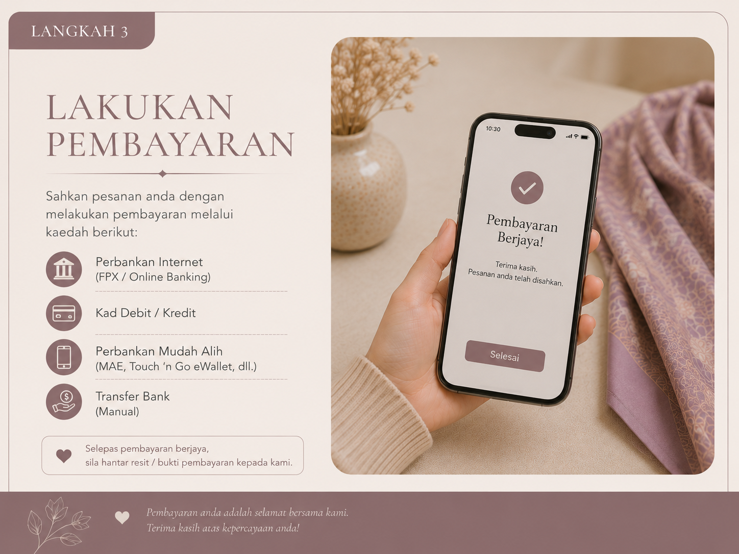 Langkah order 3 lakukan pembayaran