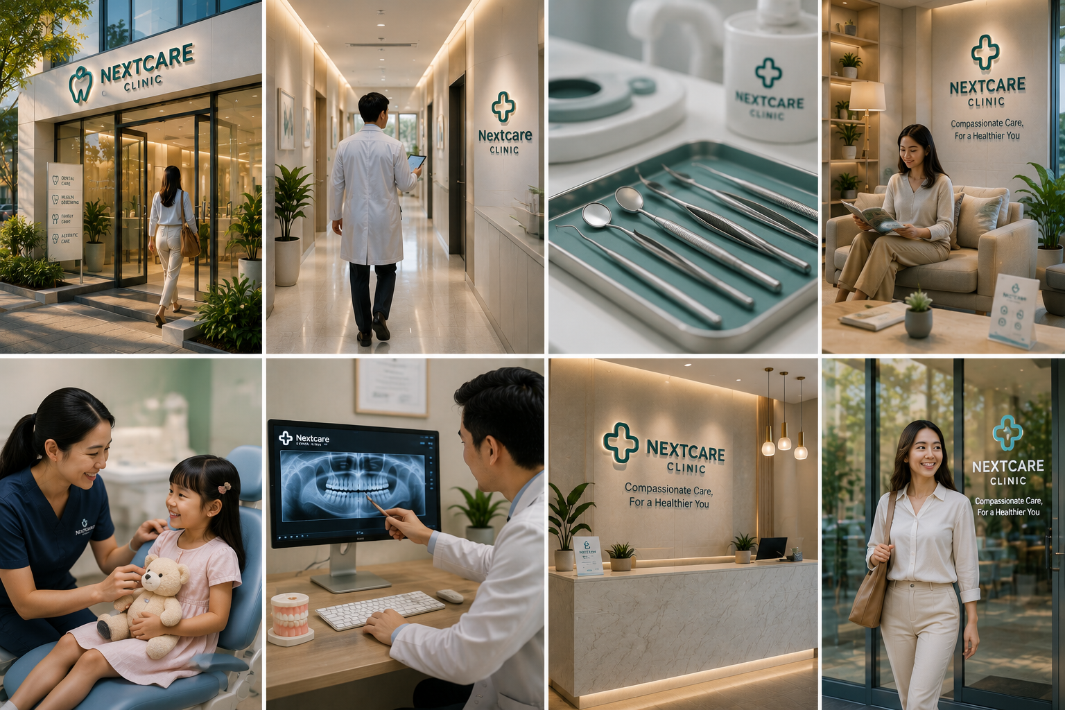 Nextcare clinic concept collage overview