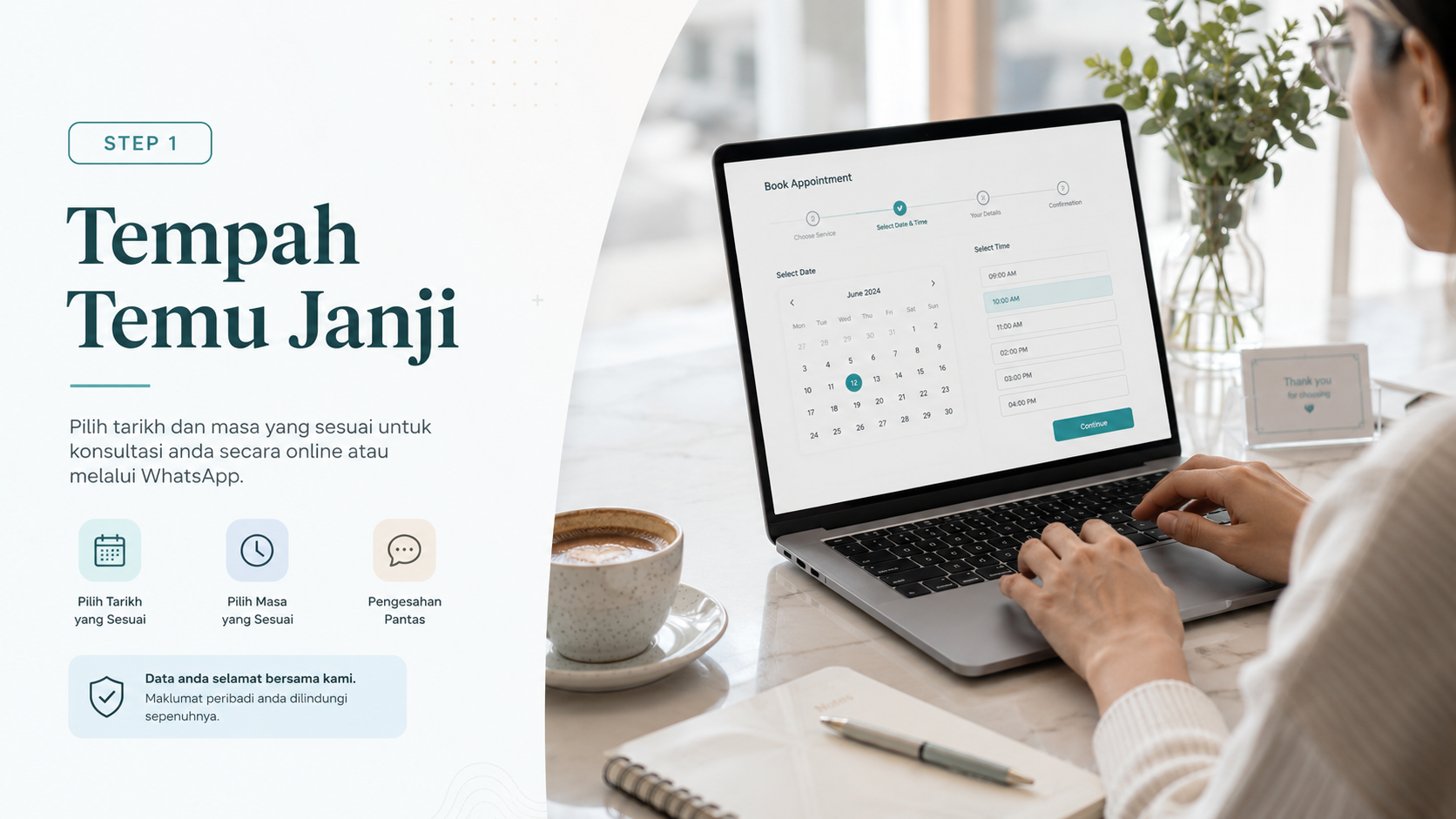 Online appointment booking step